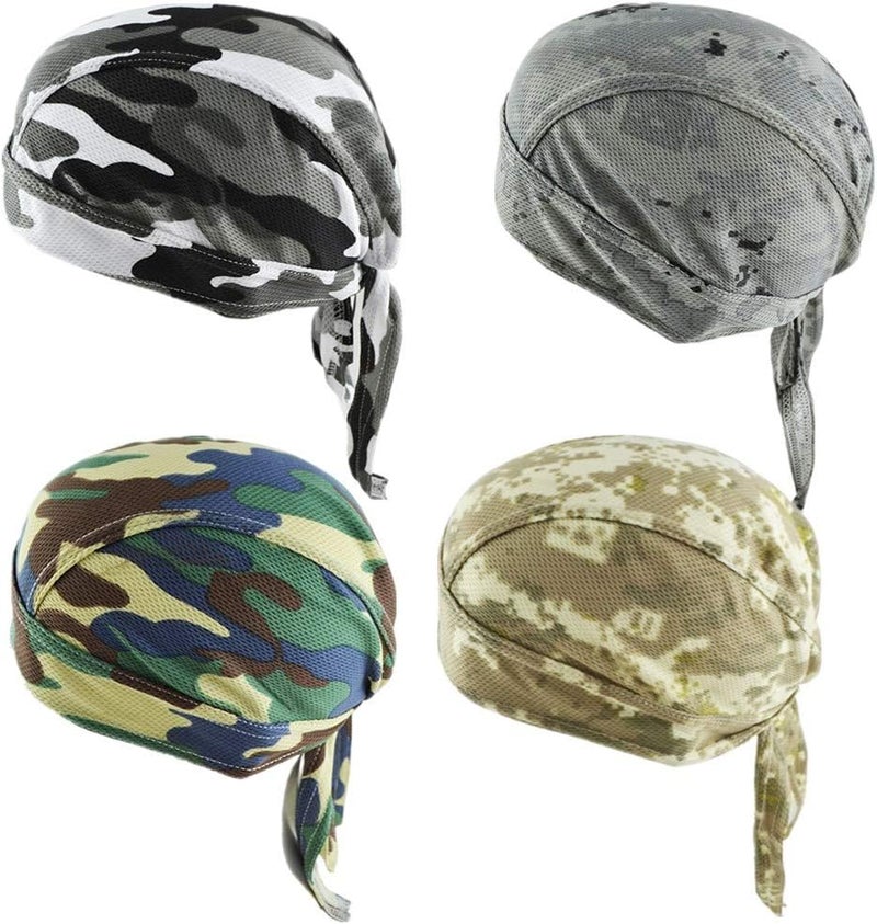 GUIFIER 4 Pack Do Rag/Dew Rag Beanie Cap Hat Chemo Cap Skull Cap for Men and Women - Image 1
